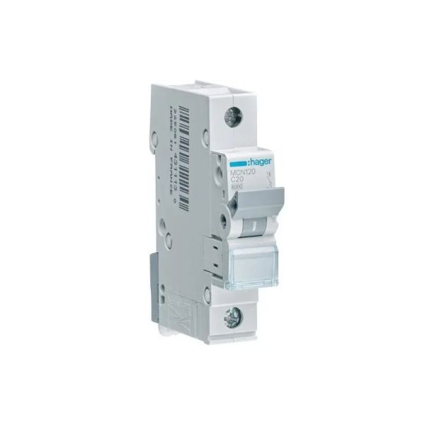Автоматичний вимикач Hager MCN120 1P 6 кА C-20A 1M