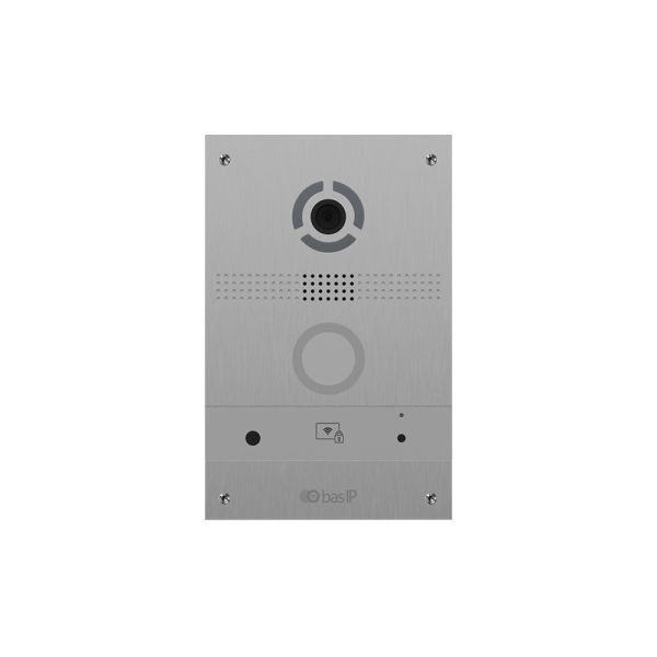 IP панель виклику Bas-IP AV-08FB silver з розпізнаванням облич і зчитувачем UKEY