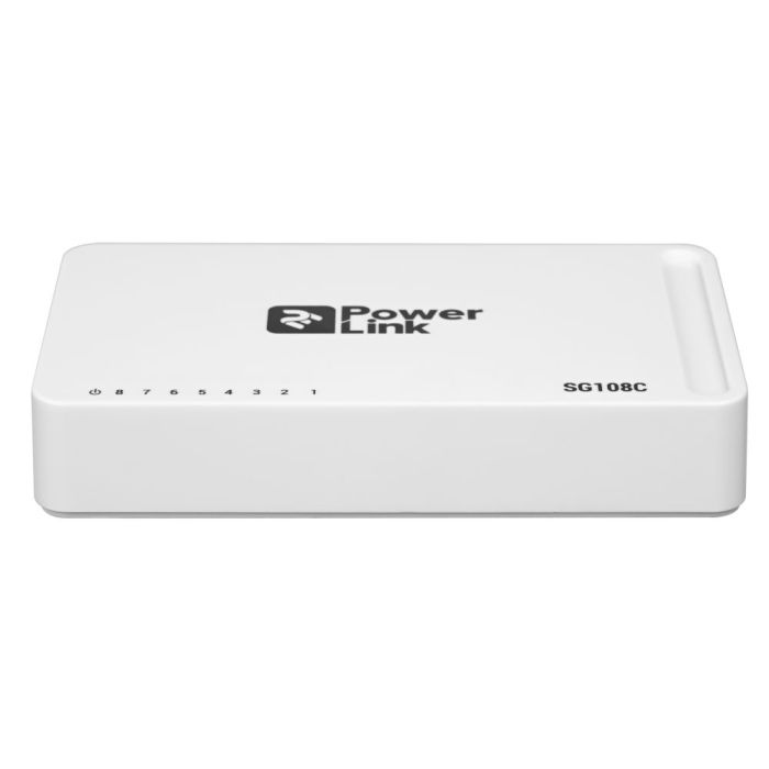 Мережевий комутатор на 8 портів 10/100/1000 Мбіт/с 2E PowerLink SG108C 8xGE некерований