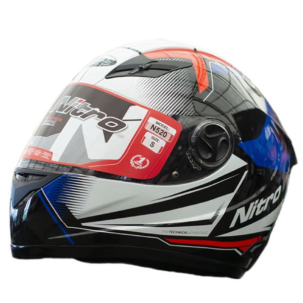 Мотошолом інтеграл Nitro N520 Fortis BLACK/GUN/GREEN (білий, чорний, синій, червоний), розмір XL