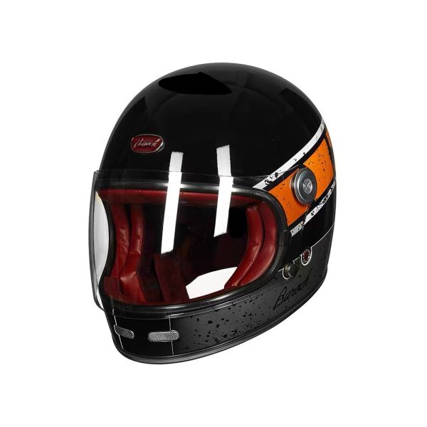 Мотошолом інтеграл Beon B-510 FIBER graffiti SHINY BLACK/ORANGE (глянець чорний/помаранчевий), розмір XL