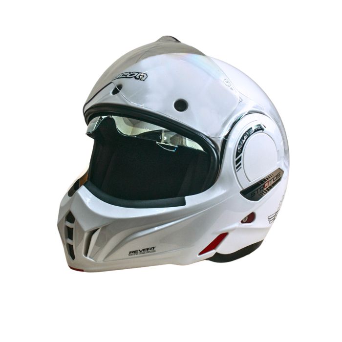 Мотошолом модуляр Beon B-707 BEON LOGO SHINY PEARL WHITE (глянець перламутр/білий), розмір XXL