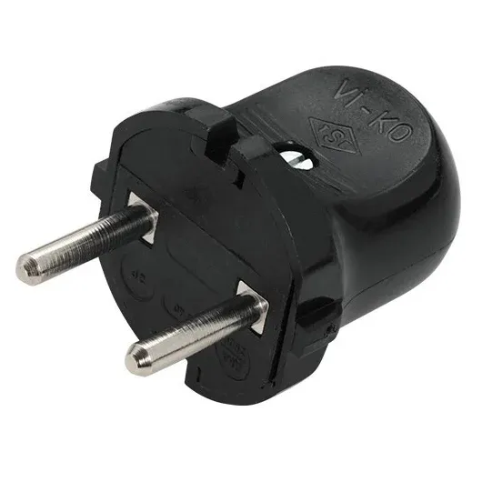 Вилка (90305410) чорна без заземлення Viko