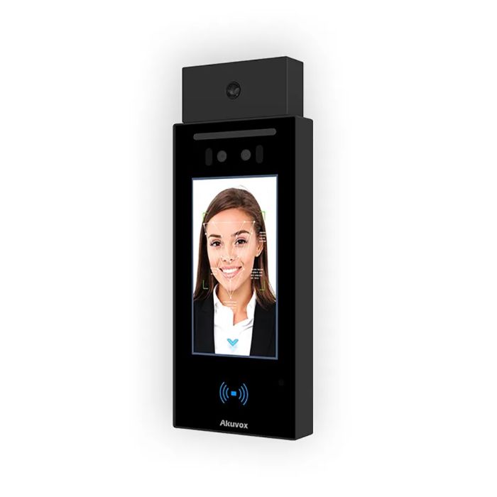 IP-панель виклику Akuvox E16C з біометричним терміналом розпізнавання облич (в масці), температури тіла та зчитувачем RFID карт