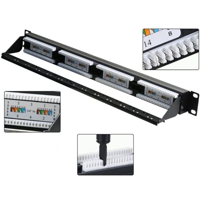 Патч-панель Hypernet 24 порти UTP кат. 5Е 19" PP-KUTP24-NM-CM з організатором кабелю