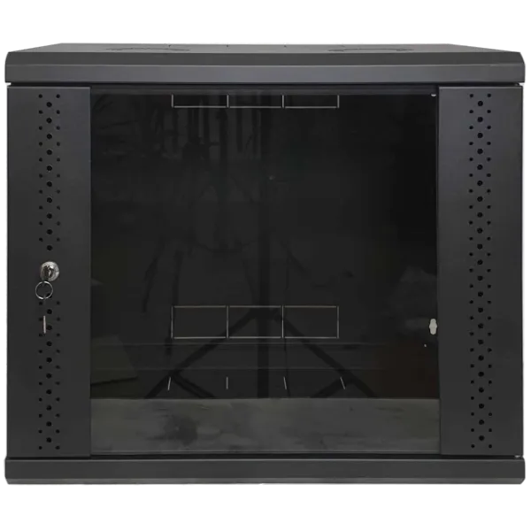 EServer 9U 600х500х503 скло, чорна Шафа