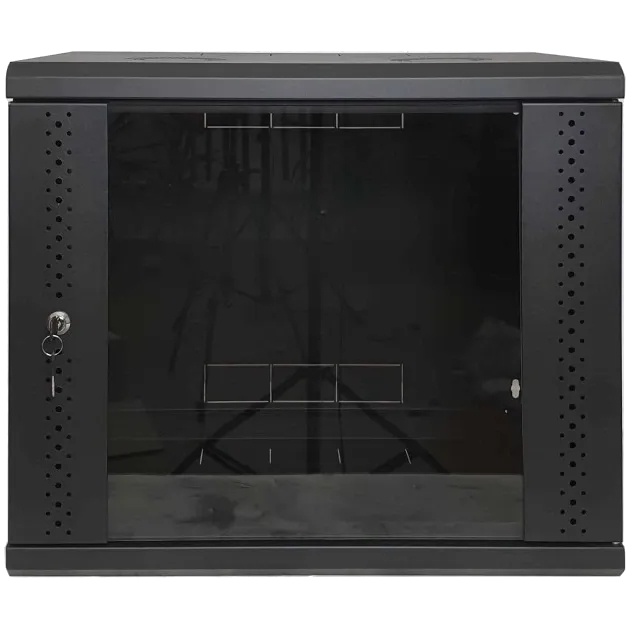 EServer 9U 600х350х503 скло, чорна Шафа