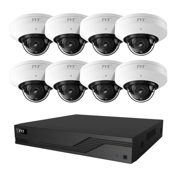 Комплект IP-відеонагляду на 8 камер TVT IP-Video Kit 8x5Mp (D) WiFi: 8 купольних 5Mp WiFi відеокамери + 8-канальний 8Mp відеореєстратор