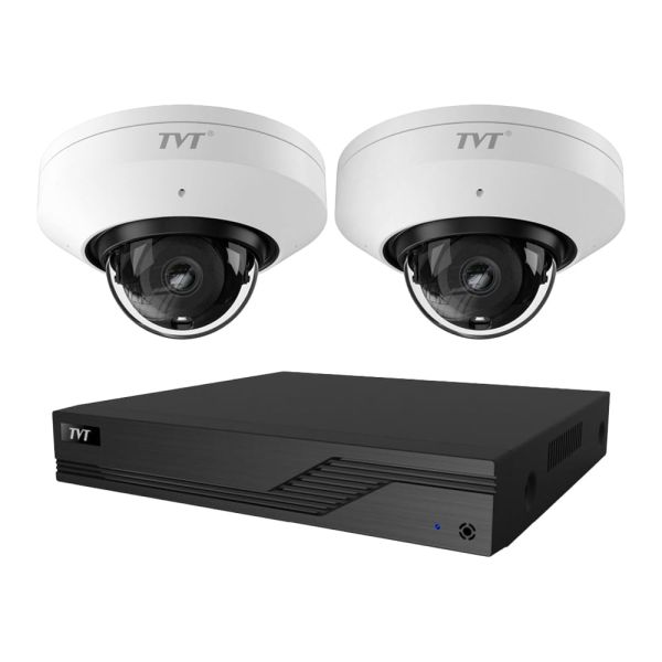 Комплект IP-відеонагляду на 2 камери TVT IP-Video Kit 2x5Mp (D) WiFi: 2 купольні 5Mp WiFi відеокамери + 4-канальний 8Mp відеореєстратор