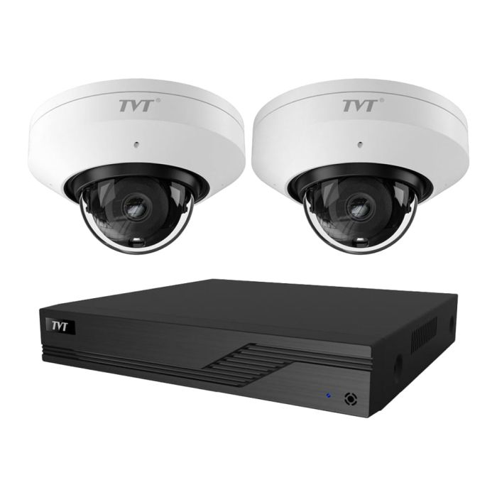 Комплект IP-відеонагляду на 2 камери TVT IP-Video Kit 2x5Mp (D) WiFi: 2 купольні 5Mp WiFi відеокамери + 4-канальний 8Mp відеореєстратор