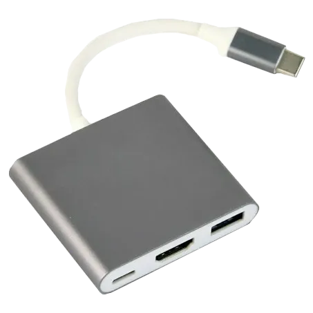 Cablexpert A-CM-HDMIF-02-SG USB-C на HDMI/USB 3.0/USB-C Адаптер-перехідник