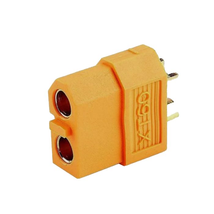 Роз'єм живлення XT60, 500В, 65А, 2-х контактний, комплект (штекер + гніздо) жовтий