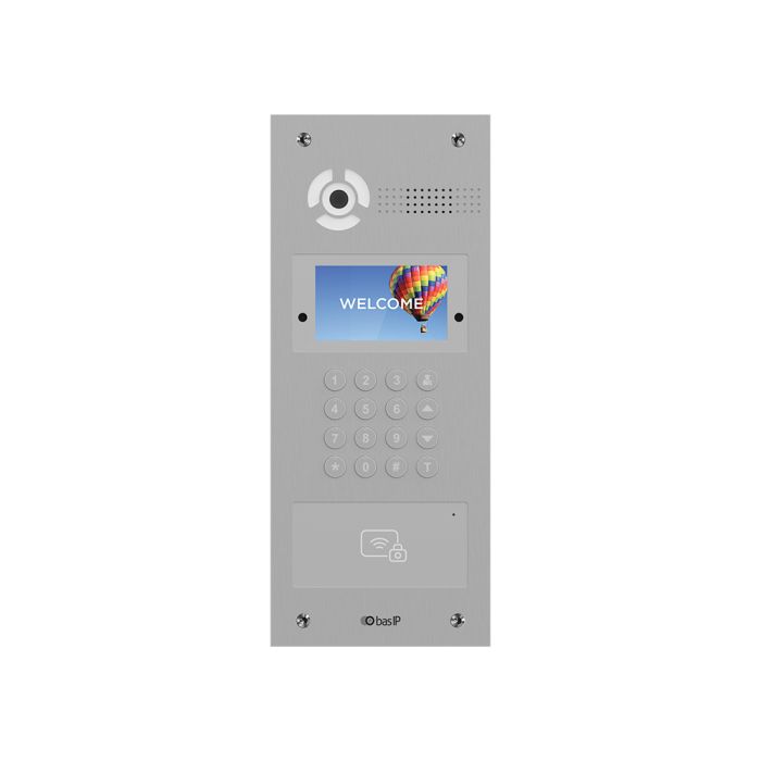 Багатоабонентська IP-виклична панель Bas-IP AA-07FBI (silver) зі зчитувачем UKEY та розпізнаванням облич для IP-домофонів
