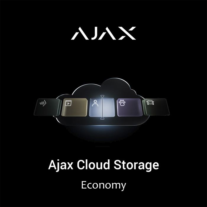 Ajax Cloud Storage Economy (1 камера, 600 хвилин, 7 днів): захищене хмарне сховище для зберігання подій із пристроїв відеоспостереження Ajax