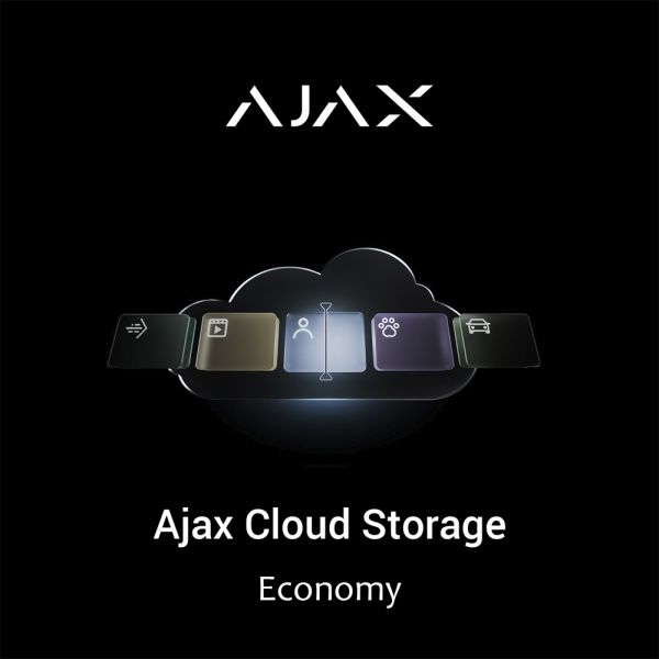 Ajax Cloud Storage Economy (4 камери, 600 хвилин, 7 днів): захищене хмарне сховище для зберігання подій із пристроїв відеоспостереження Ajax