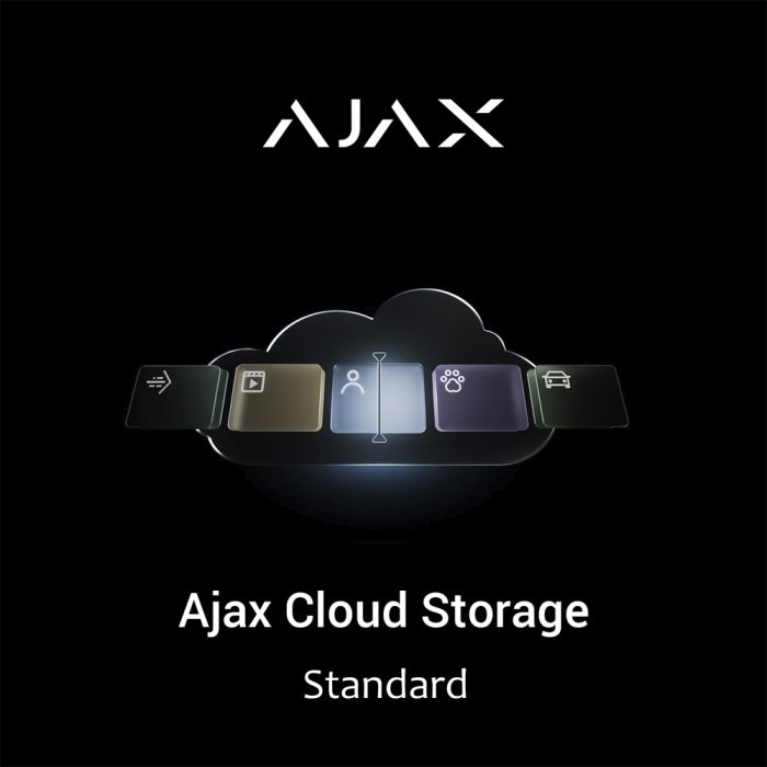 Ajax Cloud Storage Standard (4 камери, 1500 хвилин, 30 днів): захищене хмарне сховище для зберігання подій із пристроїв відеоспостереження Ajax