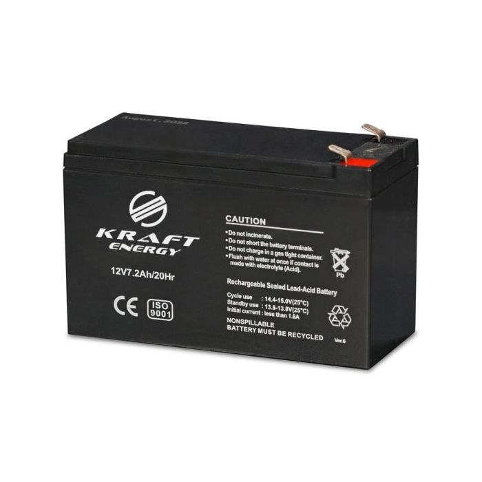 Комплект Kraft: джерело безперебійного живлення PSU-1203LED(P)  і акумуляторна батарея 12В 7.2Аг 