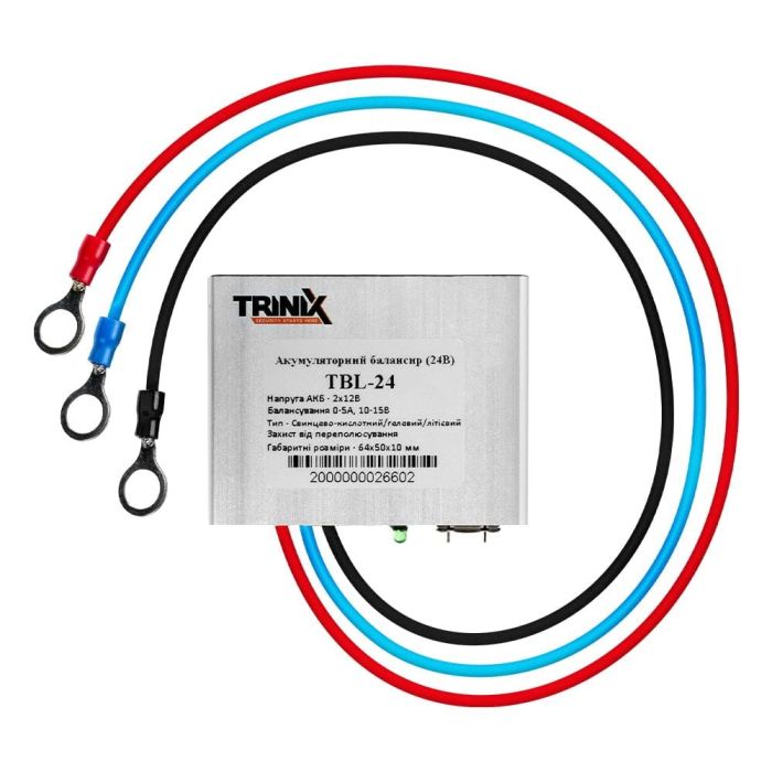 Комплект резервного живлення: високочастотний інвертор 1500VA/1.5kW Kraft + акумуляторна батарея Trinix 12V75Ah/20Hr GEL 2 шт.