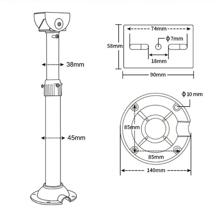 Кронштейн телескопічний 150-300 см універсальний ATIS AWB-150300