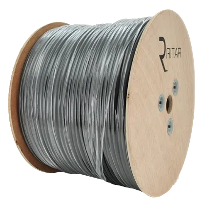 RITAR B305-RG59CU + 2x0.5mm CU, 0,81 мм.CU, 64x0.12m CCA Кабель коаксіальний з живленням 305 м