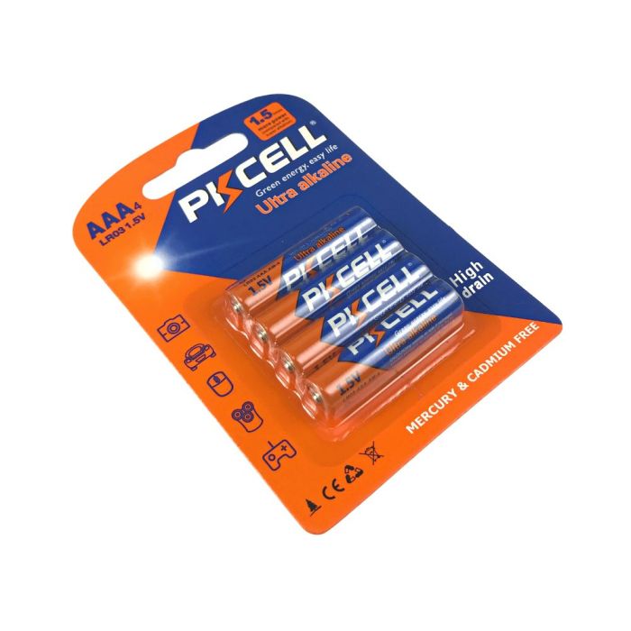 Комплект з 20 батарейок PKCELL Ultra Alkaline AAA LR03 1.5V по 4шт./блістер