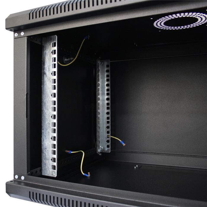 Шафа серверна SteelNet 7U 600 x 400 для мережевого обладнання (скло, чорний)