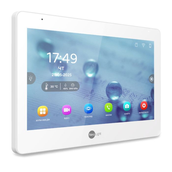 Комплект Neolight MEZZO Hybrid IP KIT Graphite: гібридний відеодомофон 10.1" з Wi-Fi, 2 Мп відеопанель та PoE адаптер для панелі виклику