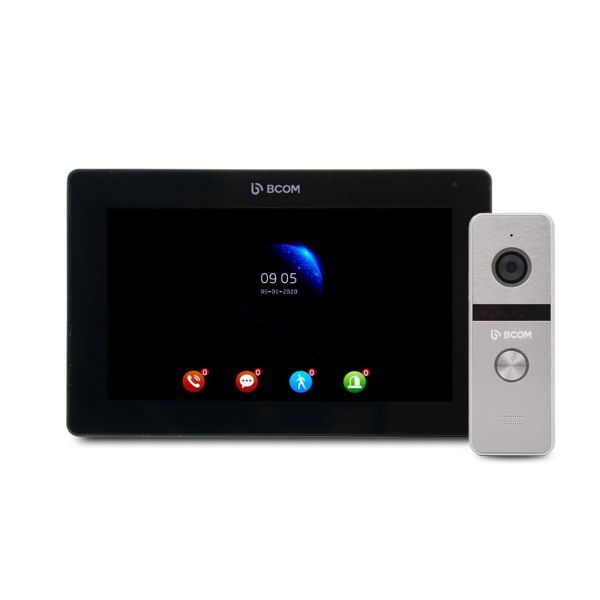 Комплект відеодомофону BCOM BT-400FHD Silver+BCOM BD-770FHD/T Black