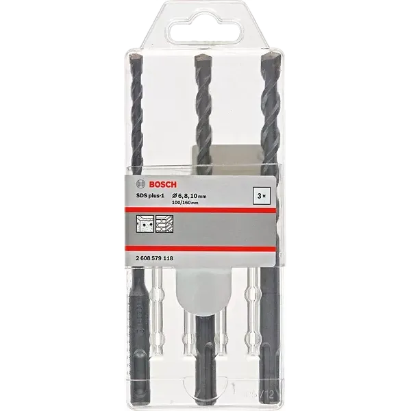 Bosch SDS plus-1 6/8/10x160мм Набір бурів по бетону