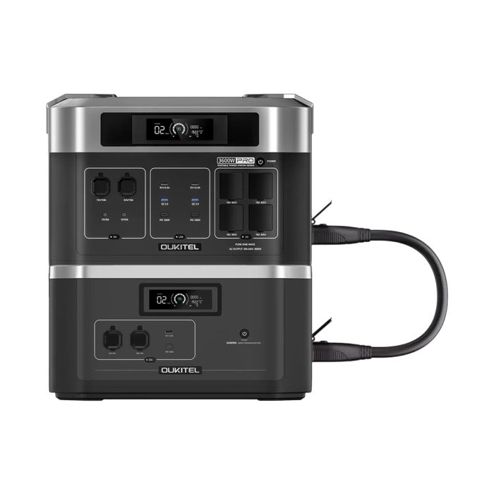 Комплект резервного живлення Oukitel на 4096 Вт·год: зарядна станція BP2000E PRO (2048 Вт·год / 3600 Вт) та додаткова батарея B2000 (2048 Вт·год)
