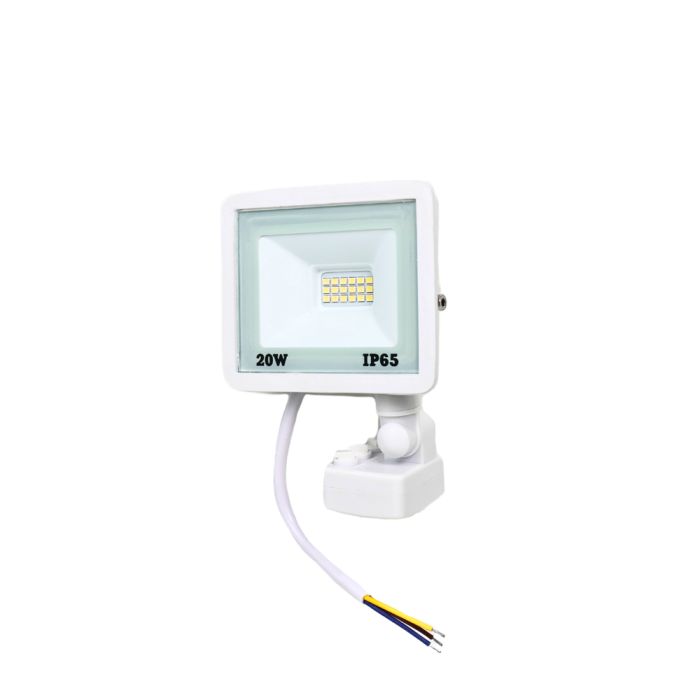 Прожектор світлодіодний Lightwell LW-FL-W-20-S 20 W з датчиком руху