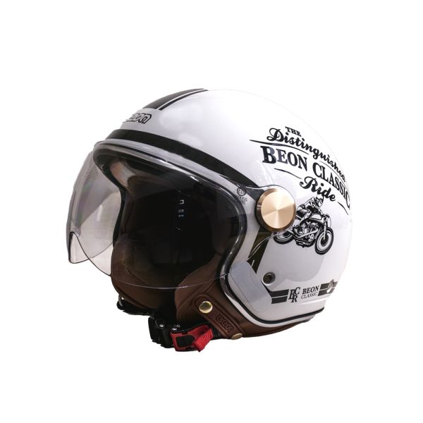 Мотошолом відкритий Beon B-120 202 SHINY LIGHT GREY (глянець світло-сірий), розмір XL