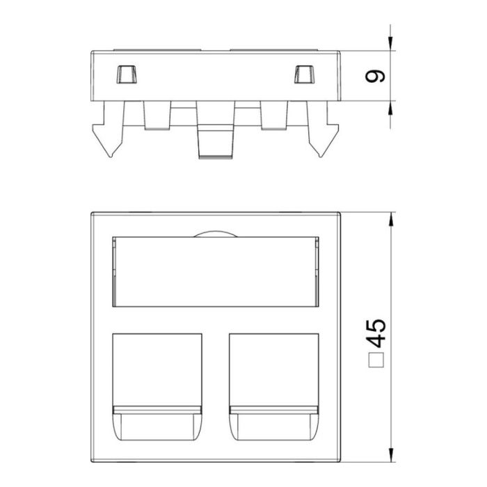 Інформаційна панель OBO Bettermann 45 х 45 мм 2 RJ45 пуста біла