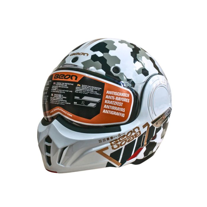 Мотошолом модуляр Beon B-707 213 SHINY WHITE (глянець білий), розмір XXL