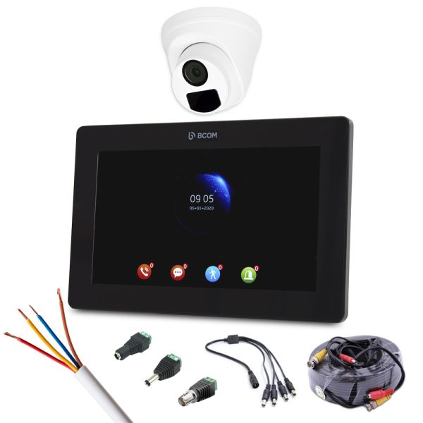 Комплект для відеоспостереження з 7-дюймовим відеодомофоном BCOM BD-770FHD Black та купольною 2Мп відеокамерою UNC UMD-2MIR-20W/2.8