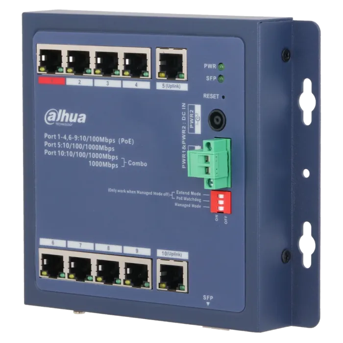 Dahua DH-CHS4110-8ET-90-F PoE Комутатор 8 портів керований