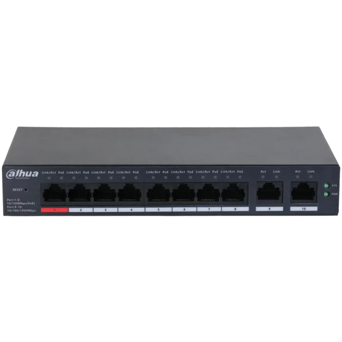 DH-CS4010-8ET-110 8-портовий керований з PoE