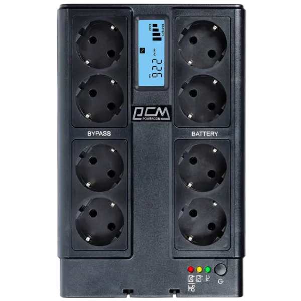 Powercom CUB-850N LCD Schuko Джерело безперебійного живлення