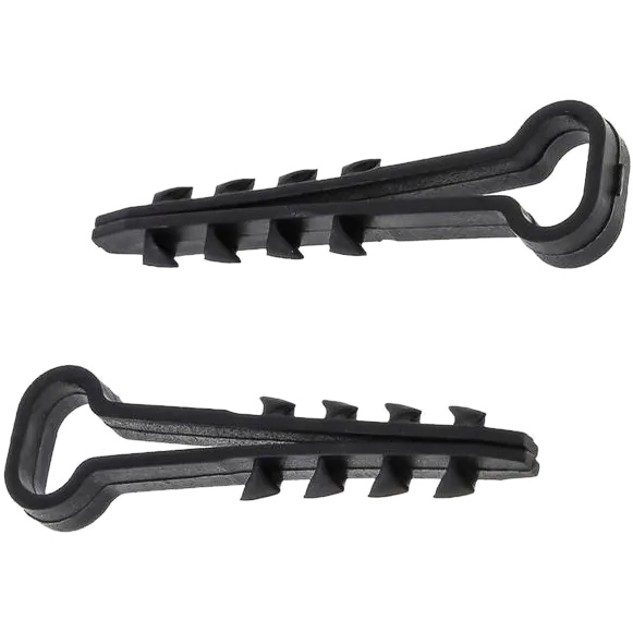 6х3 мм Дюбель-ялинка пiд плоский кабель чорний (пак. 100 шт.)