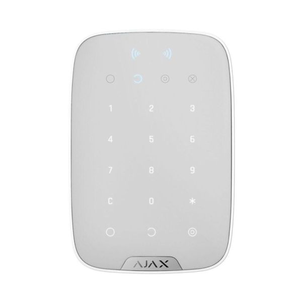 Бездротова сенсорна клавіатура Ajax Keypad Plus (8EU) white зі зчитувачем карток Pass і брелоків Tag