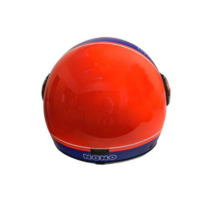 Мотошолом відкритий Beon B-110B CIRCLE SHINY ORANGE/WHITE/BLUE (глянець помаранчевий/білий/синій), розмір XL