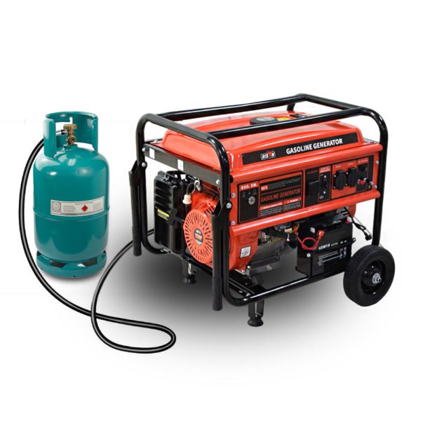 Бензиновий + газовий генератор BISON BS6500LE максимальна потужність 5 кВт / 5.5 кВт