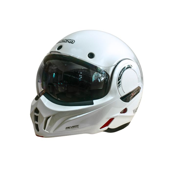 Мотошолом модуляр Beon B-707 BEON LOGO SHINY PEARL WHITE (глянець перламутр/білий), розмір XXL