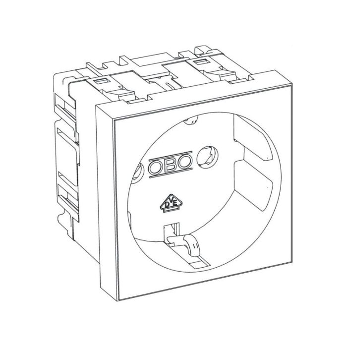 Розетка OBO Bettermann modul 45 із заземленням і шторками 250 В 16 A червона