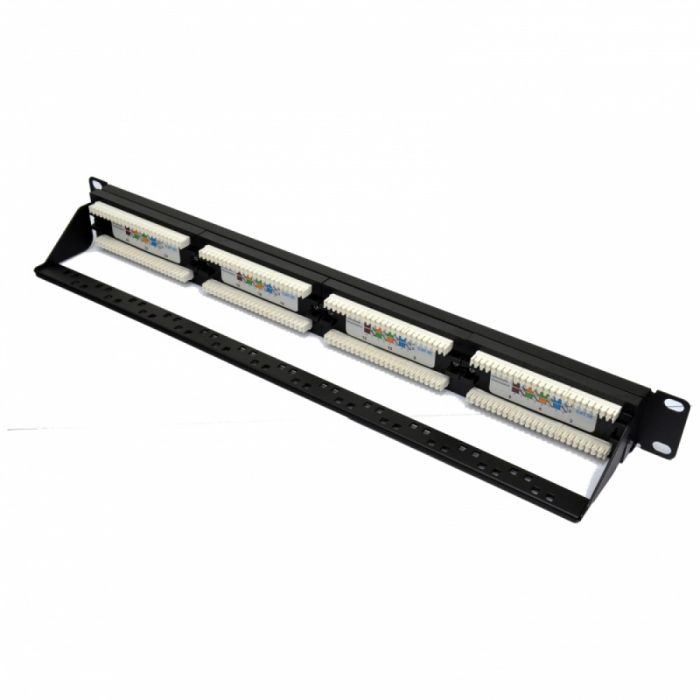 Патч-панель CMS 19" 24хRJ-45 UTP, кат. 5e з організатором кабелю