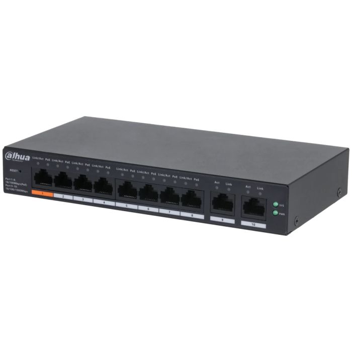 Керований PoE-комутатор Dahua DH-CS4010-8ET-60 з 8 портами PoE