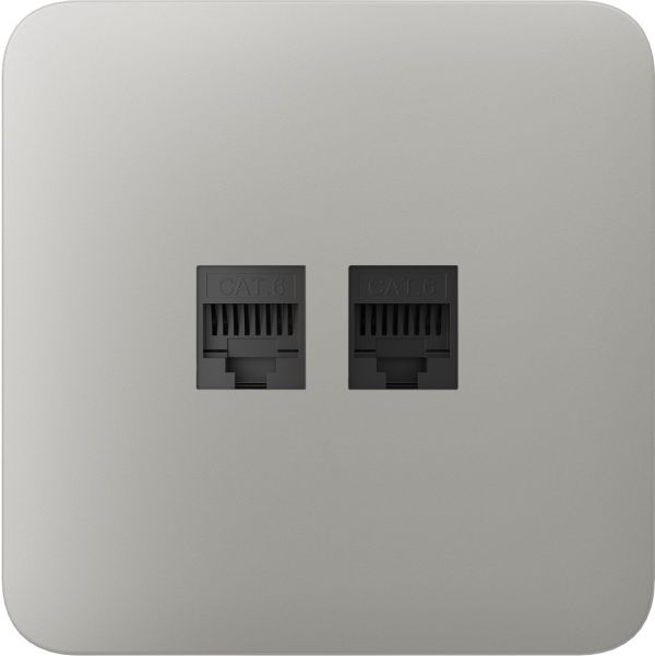 Передня панель для вбудованої інтернет-розетки Ajax SoloCover (LAN) Oyster (126193.317.OY)