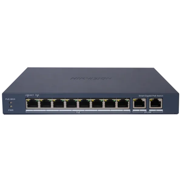 Hikvision DS-3E1510P-EIV2 POE Комутатор 8 портів керований