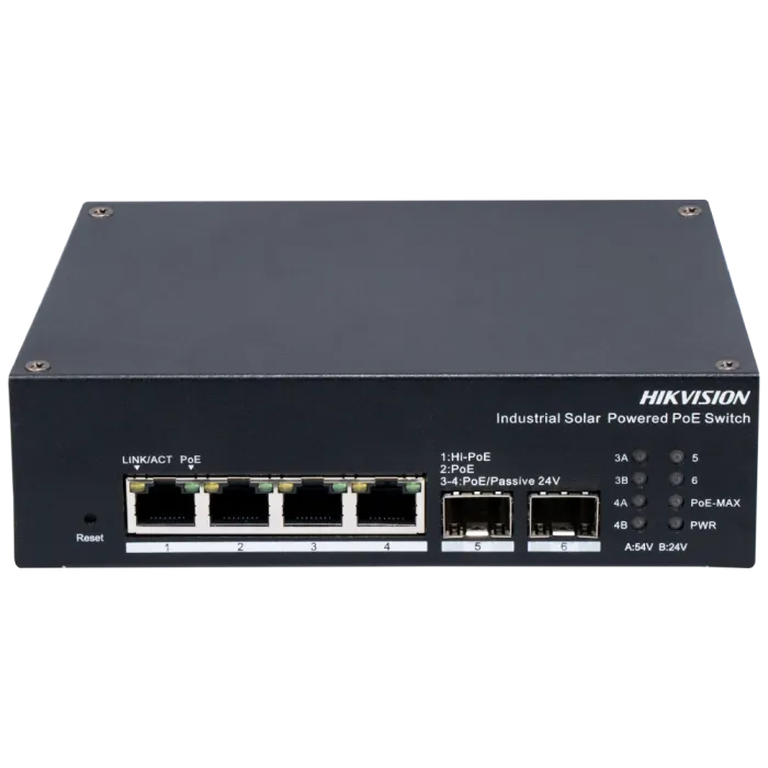 Hikvision DS-3T1506HP-EI-UPS PoE Комутатор 4 порти керований
