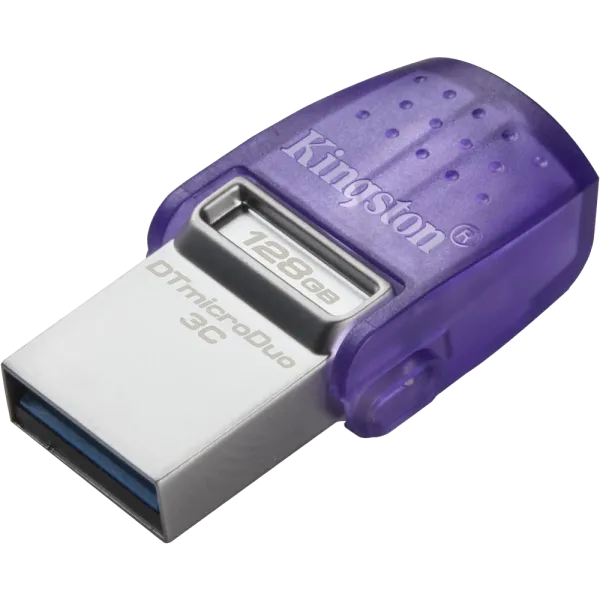 Kingston 128GB USB 3.2 Type-A Gen1 + Type-C DT microDuo 3C R200MB/s Накопичувач